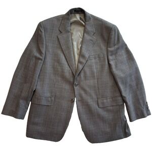 mens tan micro houndstooth Ralph Lauren blazer jacket‎ sport suit coat wool 44 R